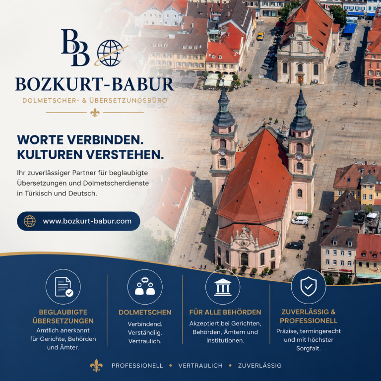 Dolmetscher Türkisch ⇔ Deutsch Ludwigsburg – Gerichtstermine & Behörden Beglaubigte Übersetzung Türkisch ⇔ Deutsch in Ludwigsburg – Amtsgericht und Behördenumfeld