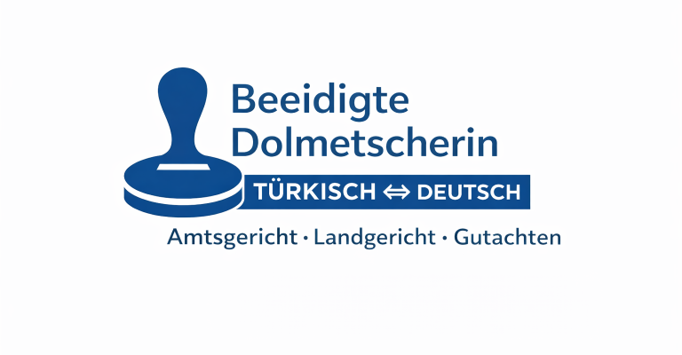 vereidigten Dolmetscherin für Türkisch und Deutsch. Logo einer vereidigten Dolmetscherin für Türkisch und Deutsch.