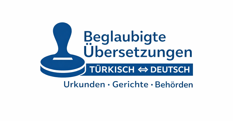 Beglaubigte Übersetzung Türkisch Logo für beglaubigte Übersetzungen von Türkisch nach Deutsch.